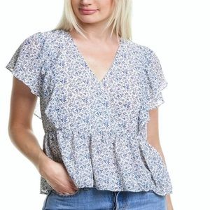 SOLD / Madewell Georgette Floral Babydoll Top